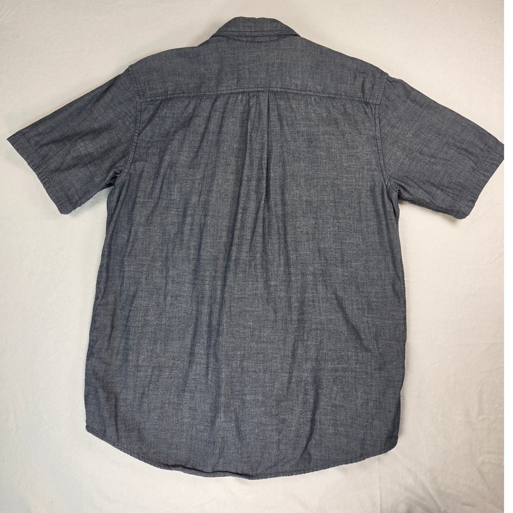 Outdoor Life Men Lined Dark Blue Button Down Collared Short Sleeve Shirt L - Picture 3 of 8